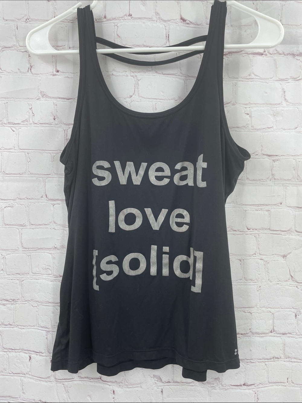 Black Graphic Workout Tank Top - Sweat Love Solid Splits59 Medium